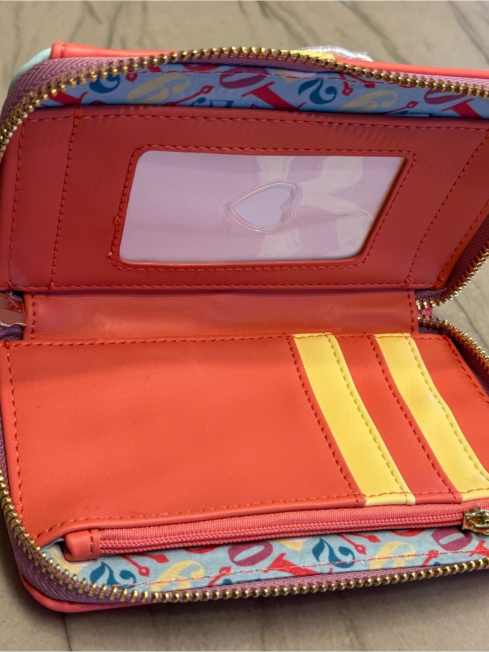 Loungefly Alice in Wonderland White Rabbit zippered Wallet - Pink/Coral NWT - Picture 3 of 5